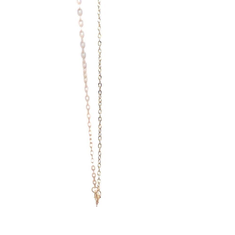 18K Gold Necklace Chain 17.75 inches Pendant Ball Frosted - Picture 3 of 8